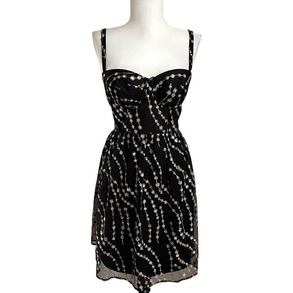 Moda International Y2K Corset Mini Dress 6 Sparkly Gothic Whimsigoth grunge - Picture 1 of 12